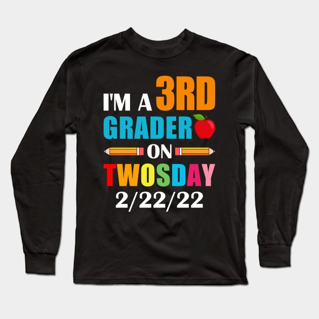 boys kids 3rd Grader On Twosday 2 22 22 Long Sleeve T-Shirt by loveshop